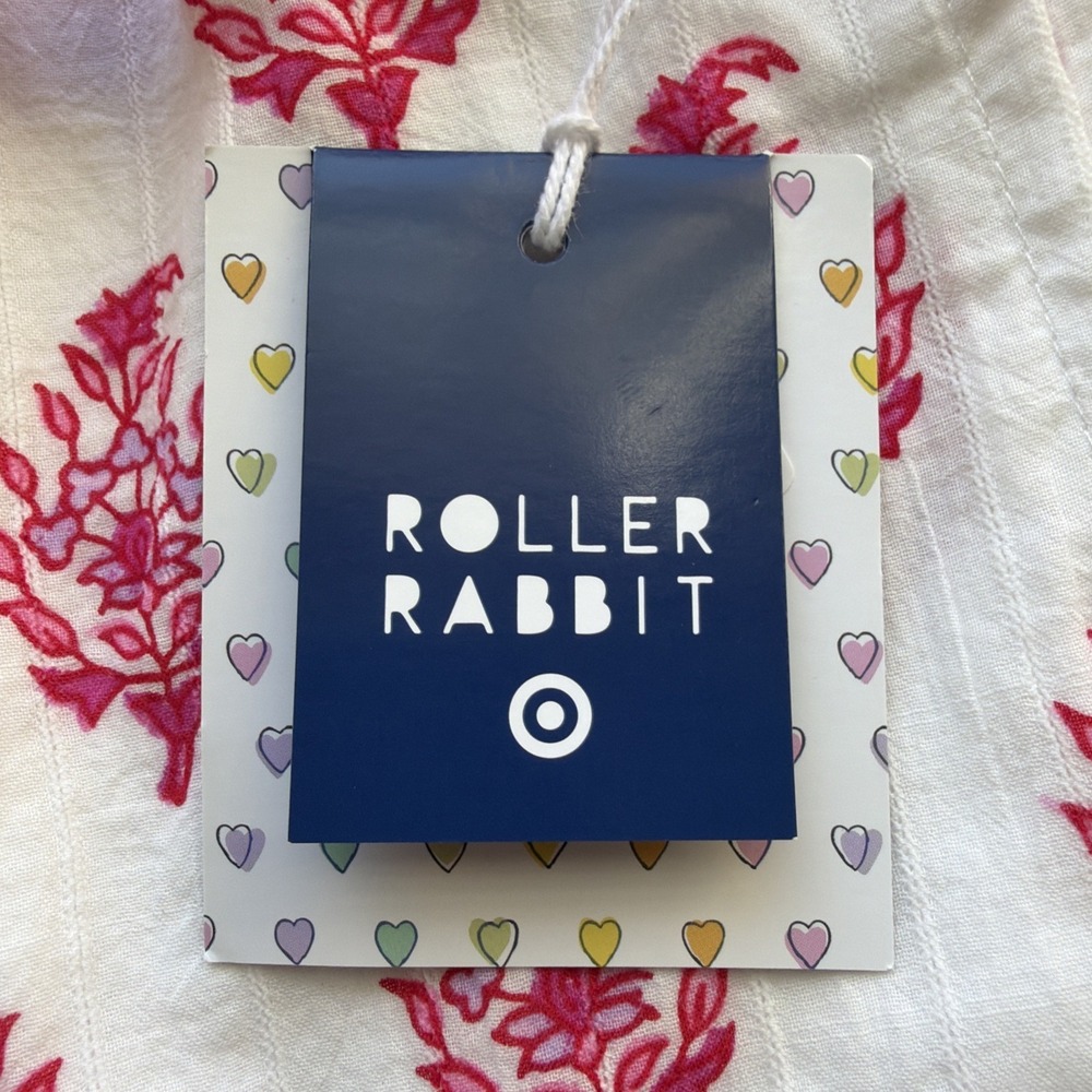 Roller Rabbit Shorts Womens Sz Small White Floral Gauze Paperbag Tassel Side Tie - Picture 4 of 6